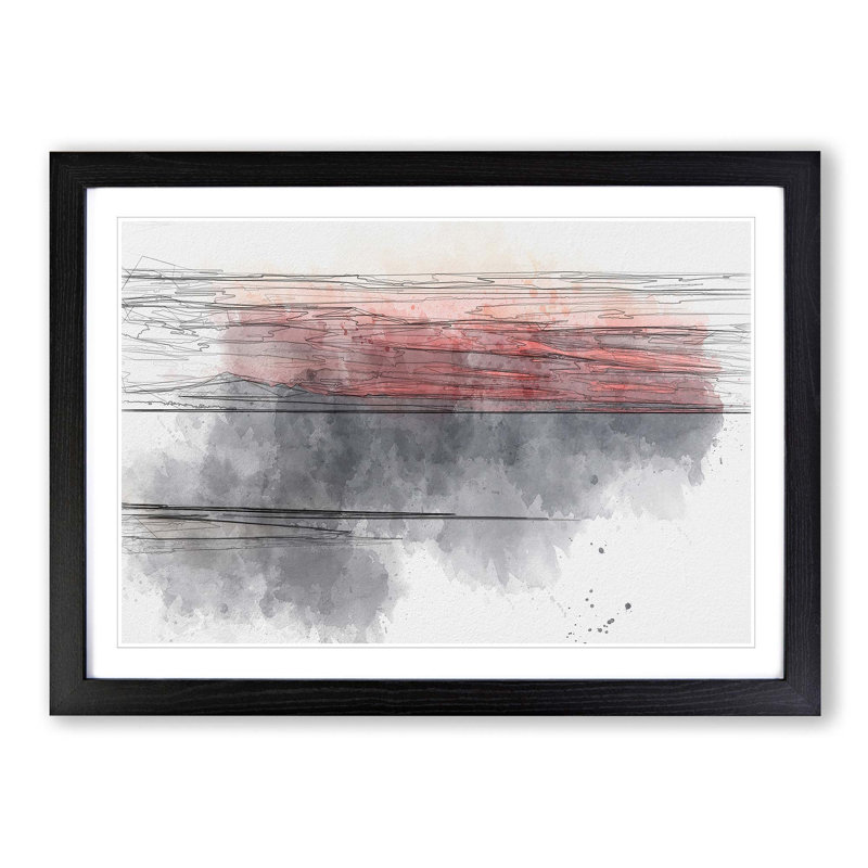 Sunset over Alaska in Abstract - Picture Frame Graphic Art Print, Black Framed, 36cm H x 48cm W x 2cm D