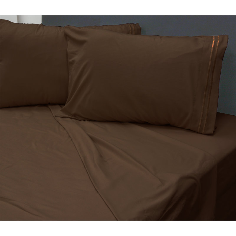 Bamboo Softness Microfiber Sheet Set, Chocolate, Double