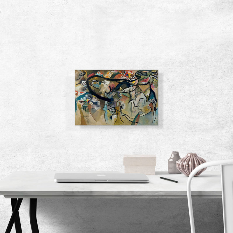 "Composition 5" par Wassily Kandinsky - reproduction d'art sur toile tendue, H 12 po x l 18 po x 1,5 po
