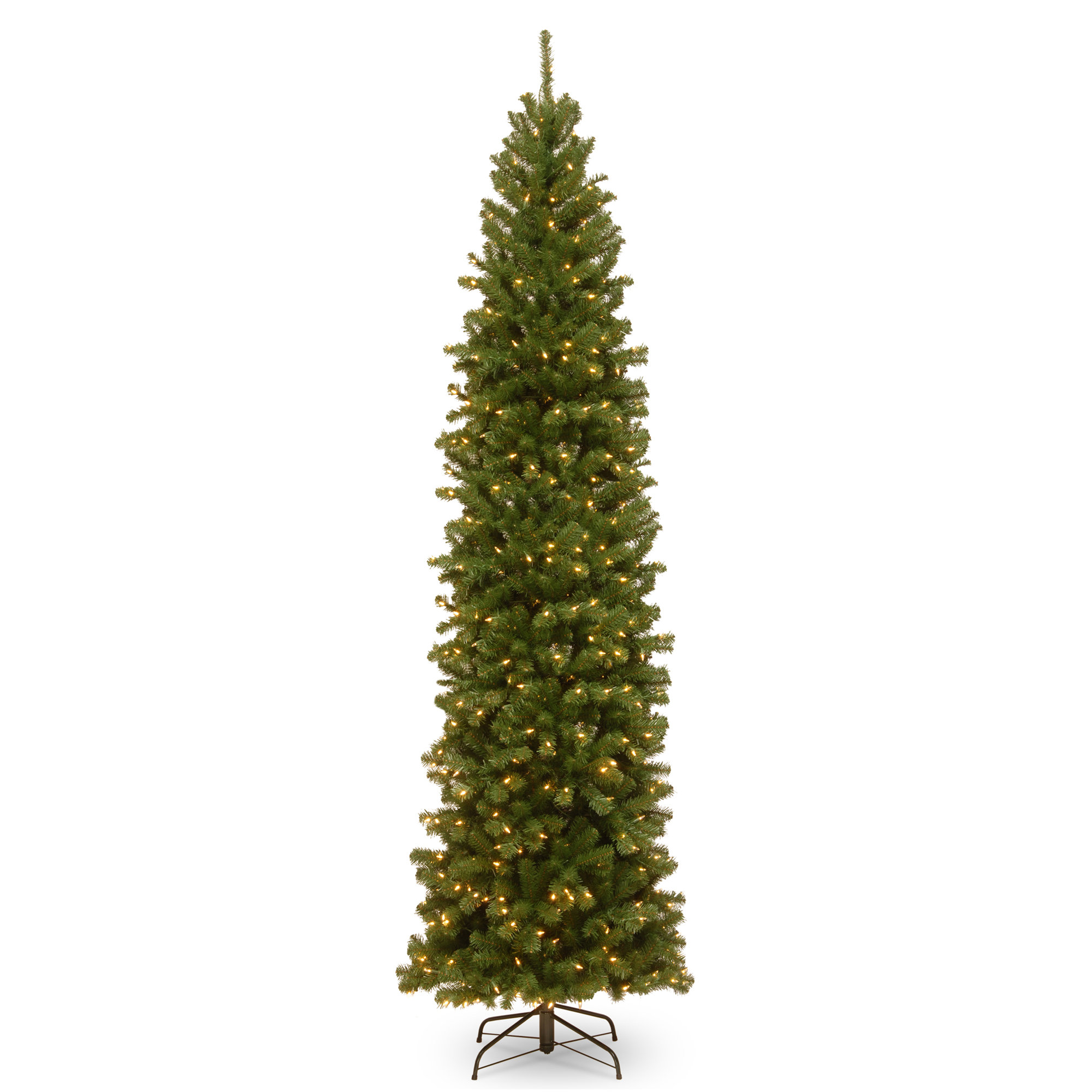  North Valley Spruce Pencil Slim Tree with Clear Lights, 9'