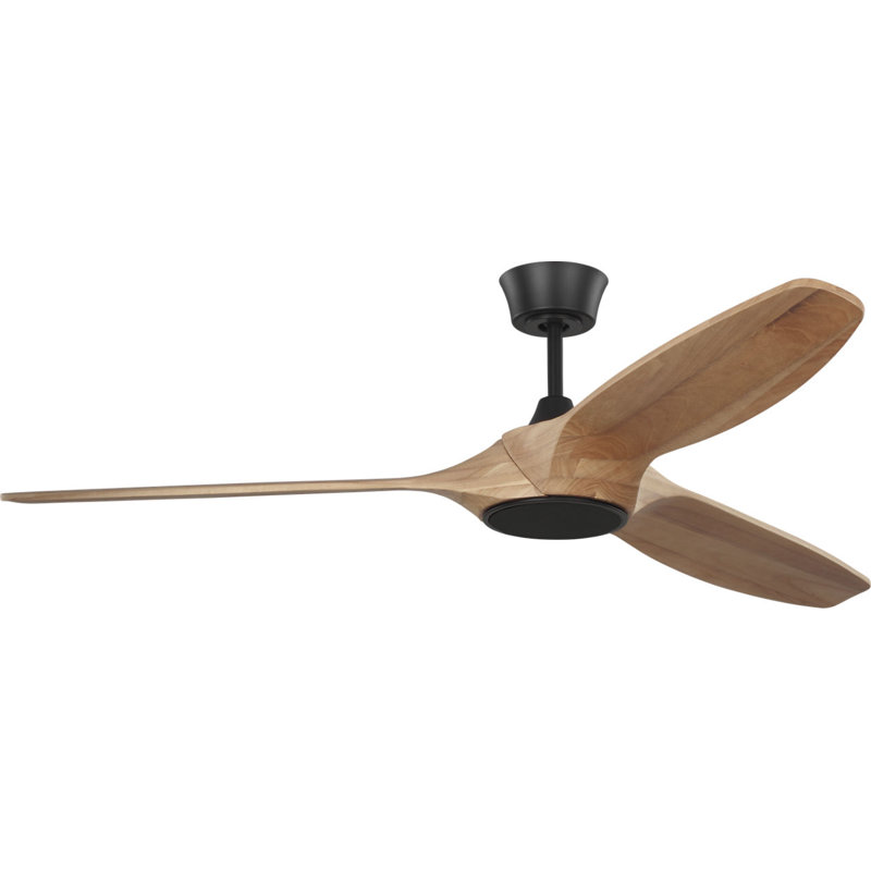 Selen Smart LED Ceiling Fan, Natural Honey, Midnight Black, 60" Wide