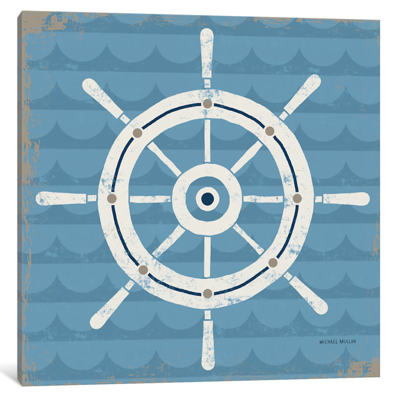 Nautical Helm - impression sur toile tendue, H 37 po x l 37 po x P 1,5 po