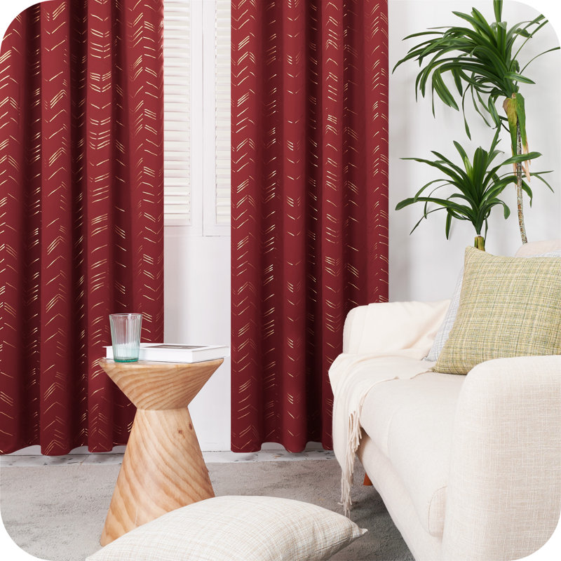 Abrahamsen Blackout Curtain Pair, Dark Red, 46cm Width x 183cm Drop