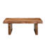 Table basse Chaliyah en bois massif à bord naturel, 130 cm (51 po), couleur brun clair-94396250
