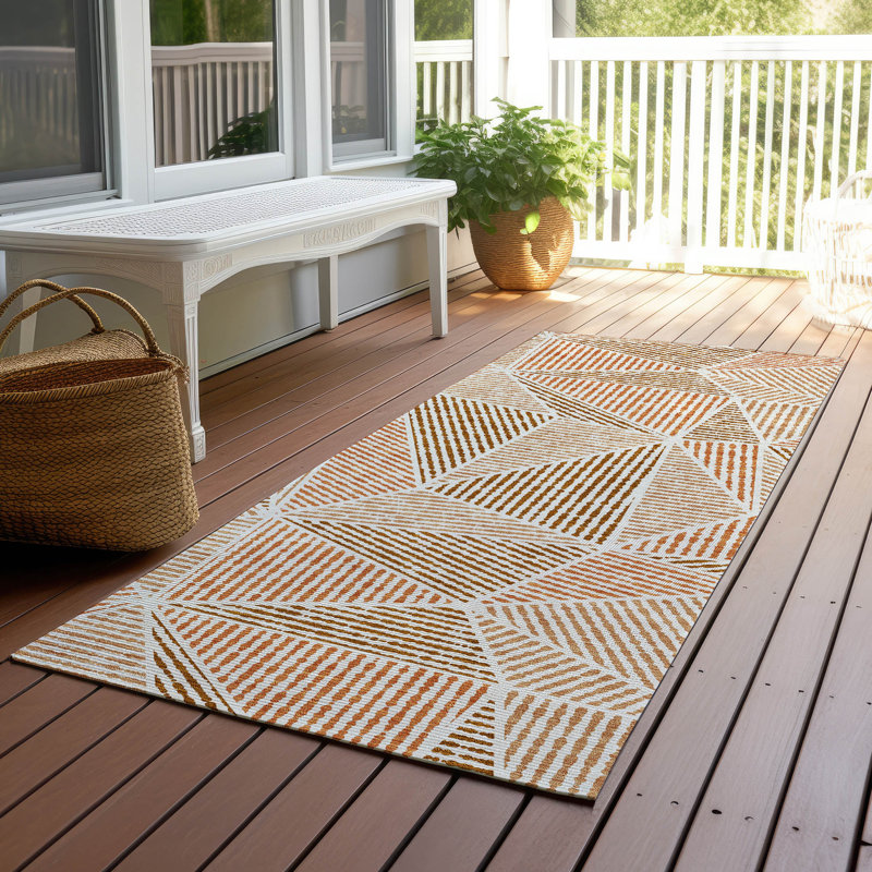 Itzayana Washable Geometric Indoor / Outdoor Rug, Runner 2'3" x 7'6"