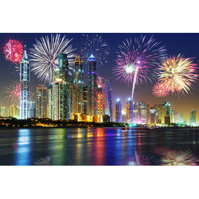 Feux d'artifice Meneffe à Dubaï - Photographie sur toile tendue