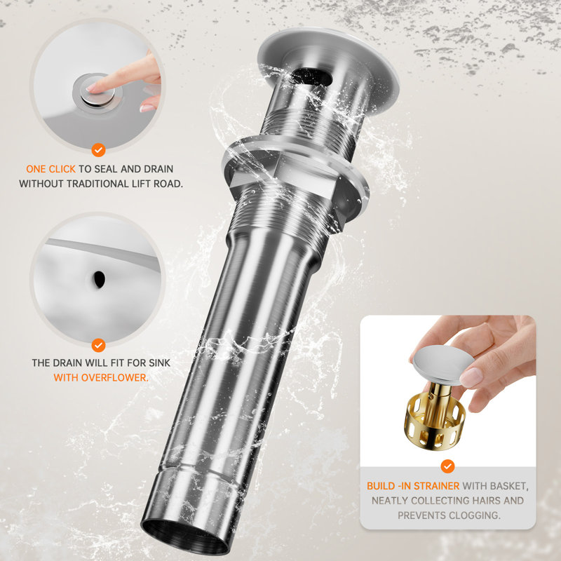 Pull Down Sprayer 8 Inch 3 Hole Bathroom Sink Faucet, 2 Handles Widespread Pull Out Bathroom Faucet, With Pop Up Drain And Water Supply Line