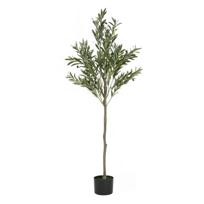 Olive artificielle avec pot en plastique noir