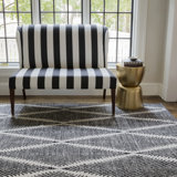 River Geometric Handmade Flatweave Area Rug