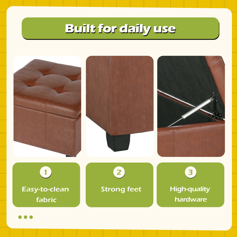 OTTOMAN DE RANGEMENT, Brown