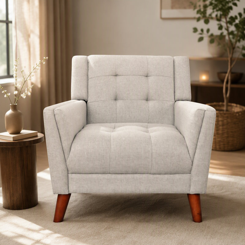 Fauteuil Mid-Century, Blue Fabric