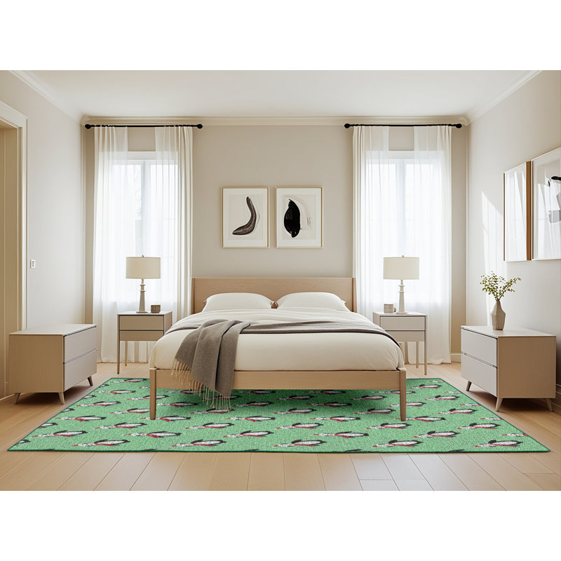 Tapis décoratif vert Pyne, Rectangle 5 pi x 8 pi