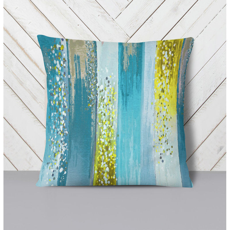 Throw Pillow With Insert, Blue Striped/Abstract 3, 20"H x 20"W