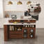 Îlot de cuisine avec table extensible et rotative, table d'îlot avec rangement, poste de salle à manger extensible pour 2 à 4 personnes