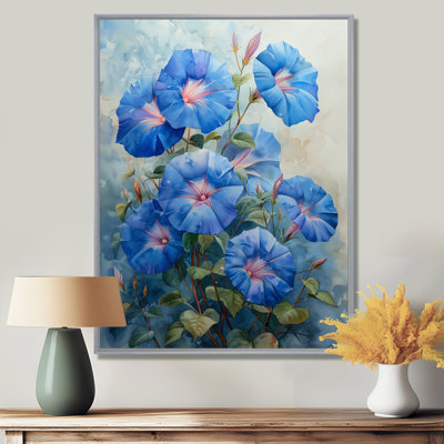 Blue Pink Morning Breeze Morning Glory - Morning Glory Wall Art