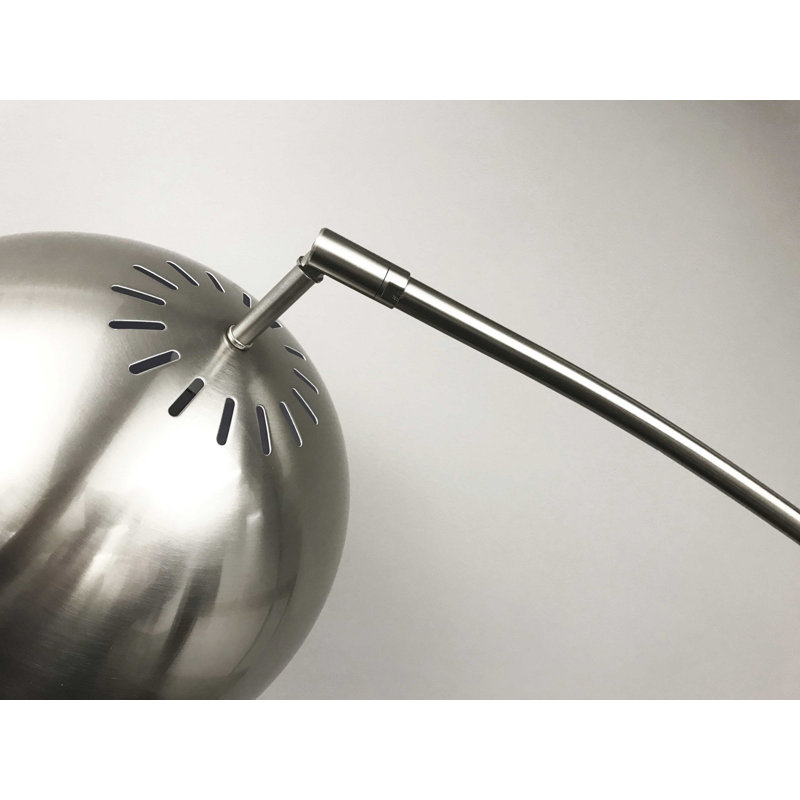 Lampe sur pied arquée 78 po Pollan, Acier brossé