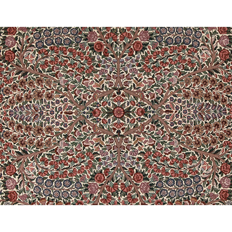 Tapis ivoire noué à la main de haute qualité