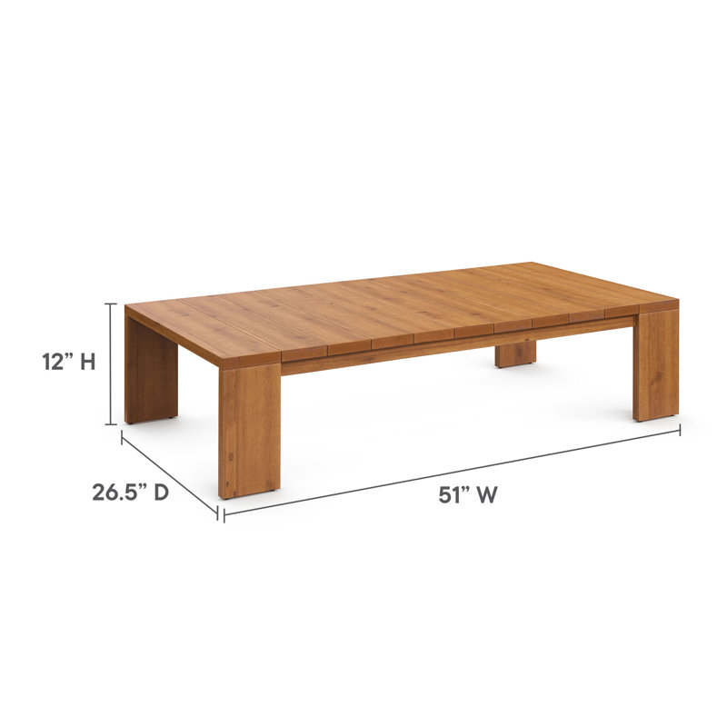 Ensemble de canapé d'extérieur en bois d'acacia et de table basse 2 pièces Tahoe