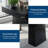 55" Mid Century Modern Executive Desk, Black Wood Office Desk with Double Trapezoid Base