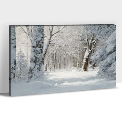 Art mural sur toile grande scène hivernale - neige, paysage d'hiver, décoration murale, art de scène forêt hivernale, décoration de la maison Winter-Wonderland, impression sur toile tendue, 28 po x 40 po