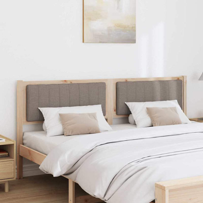 Solid Wood Headboard, DE Size - 180 x 220 cm, Brown, Taupe