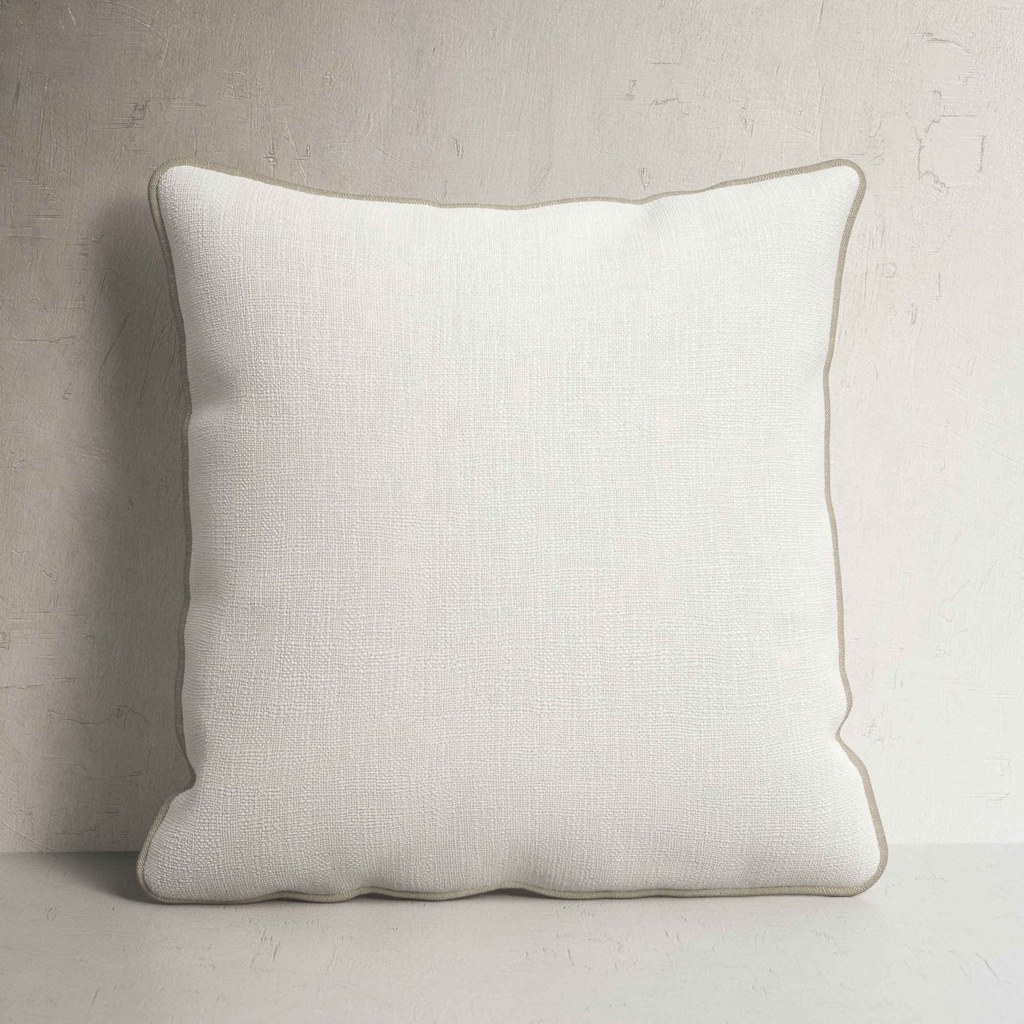 Fiora Cotton Throw Pillow, Ivory