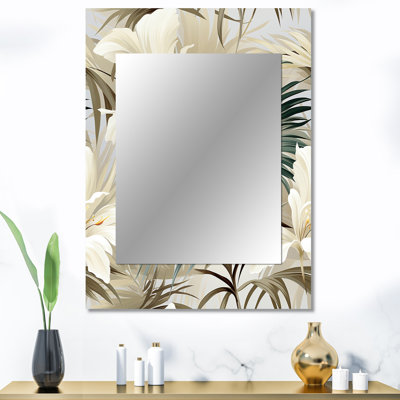 Brage Tranquil Retreat Tropical Pattern - miroir mural tropical, miroir décoratif tropical, impression d'art en métal