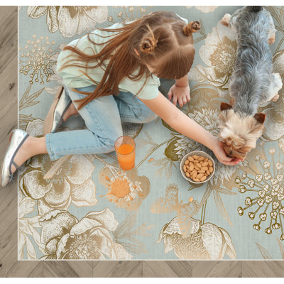 Burnest Vinyl Machine Printed Area Rug