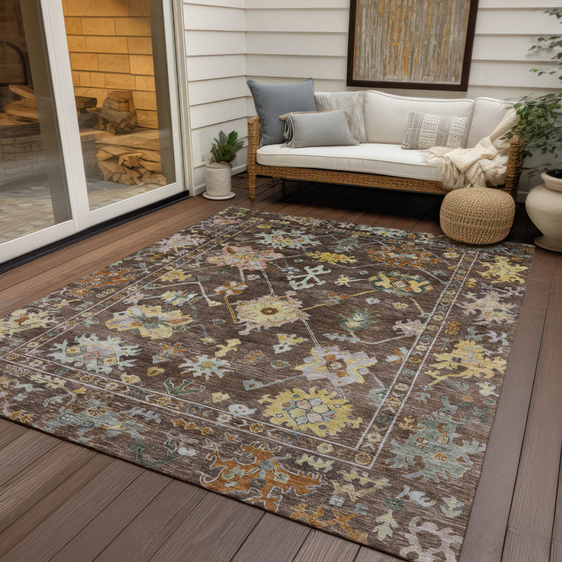 Machine Washable Indoor/Outdoor Leavittsburg ACN2234 Global Rug, Rectangle 9' x 12'