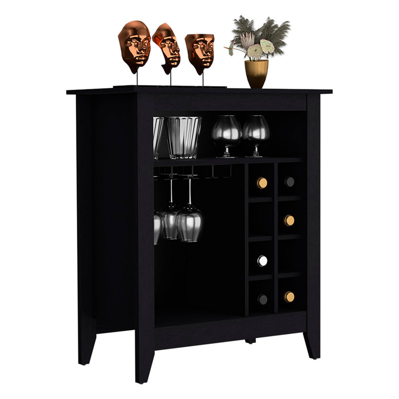 Bar, château, une tablette ouverte, six casiers à vin, Noir