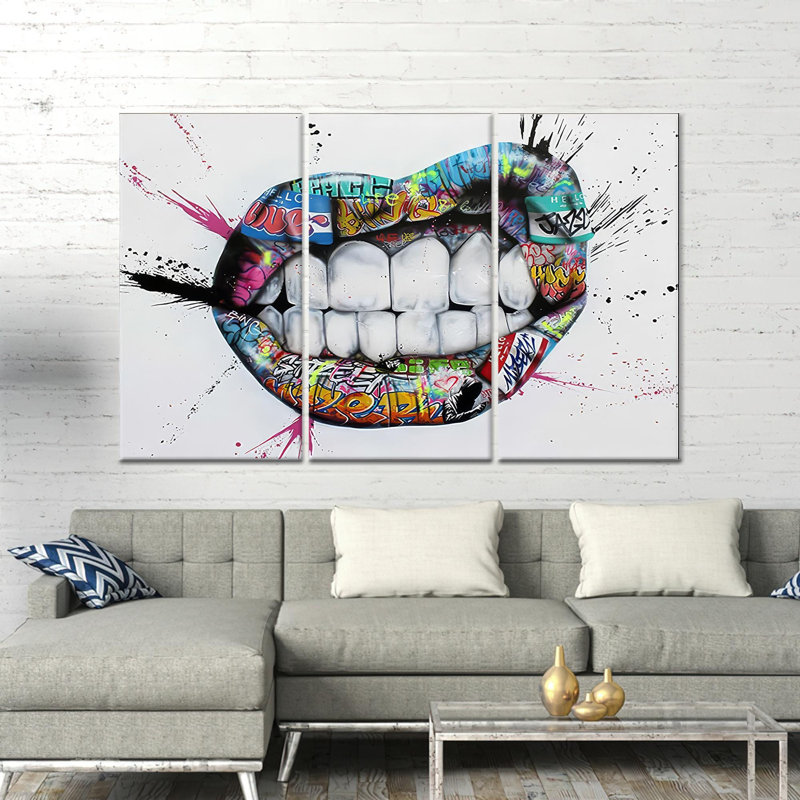 Impression sur toile Urban Edge: Banksy Style, H : 47,2 x L : 70,9 pouces