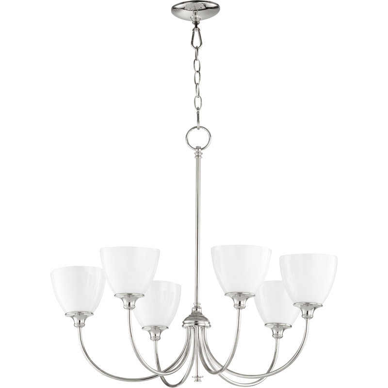 Dian 6 - Light Classic / Traditional Chandelier, Polished Nickel