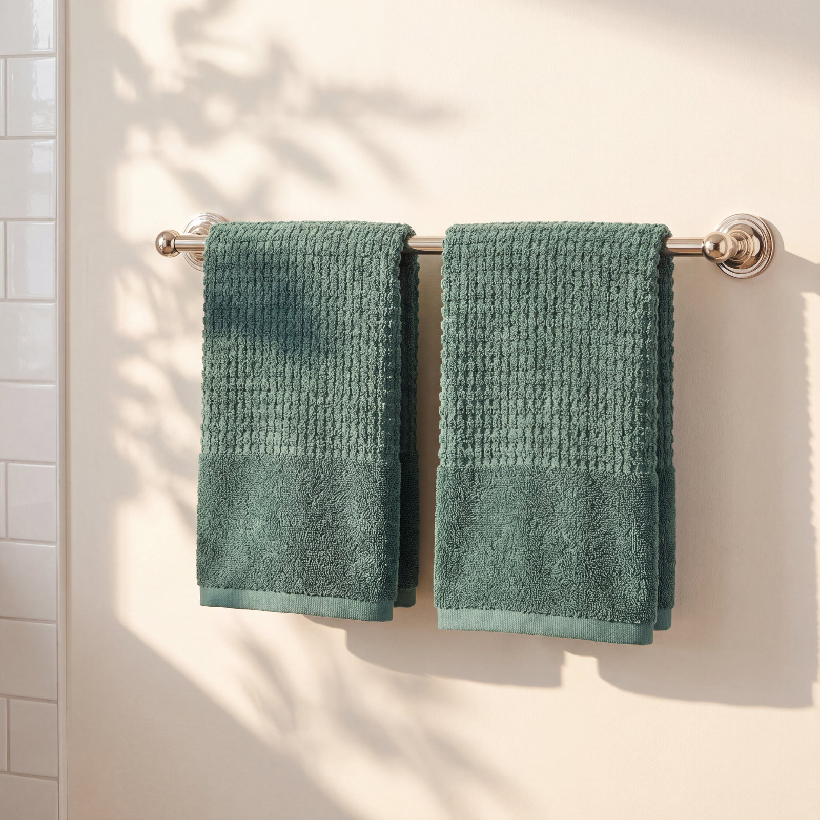 Earline 2-Piece Turkish Cotton Washcloth Set, Green