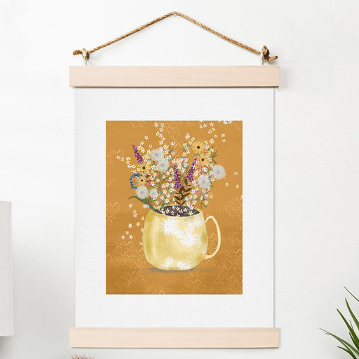 « summer jardin wildflower still life », impression, H 10 po x l 8 po x P 0,13 po