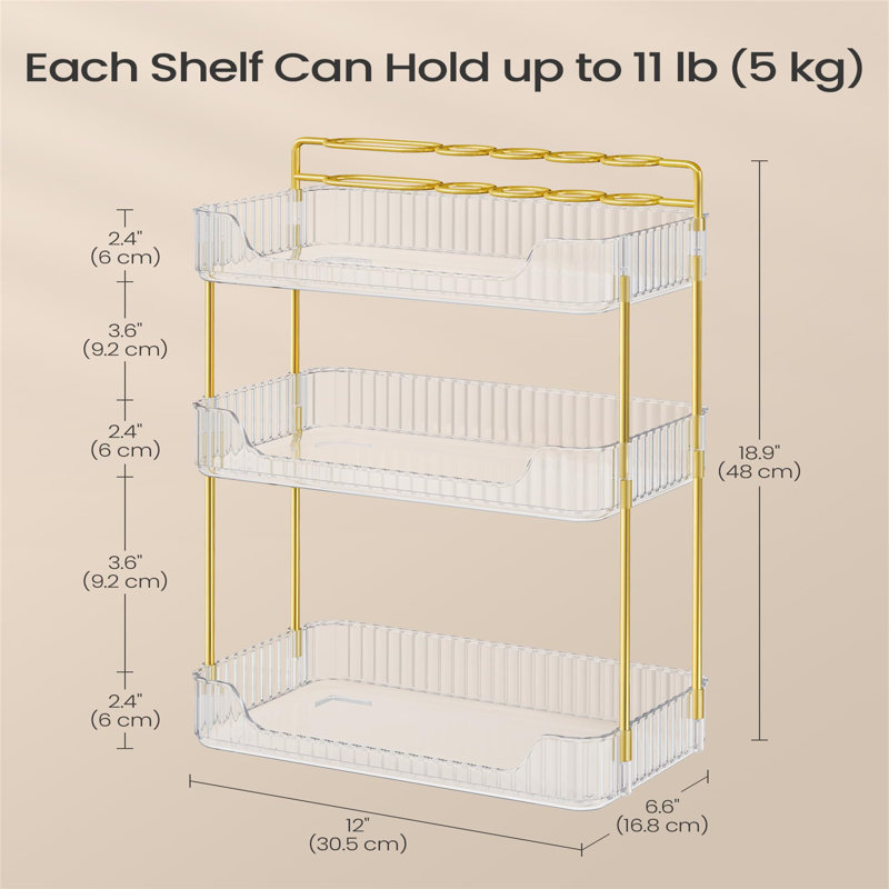 Betsabeth Plastic Makeup Organiser, Clear