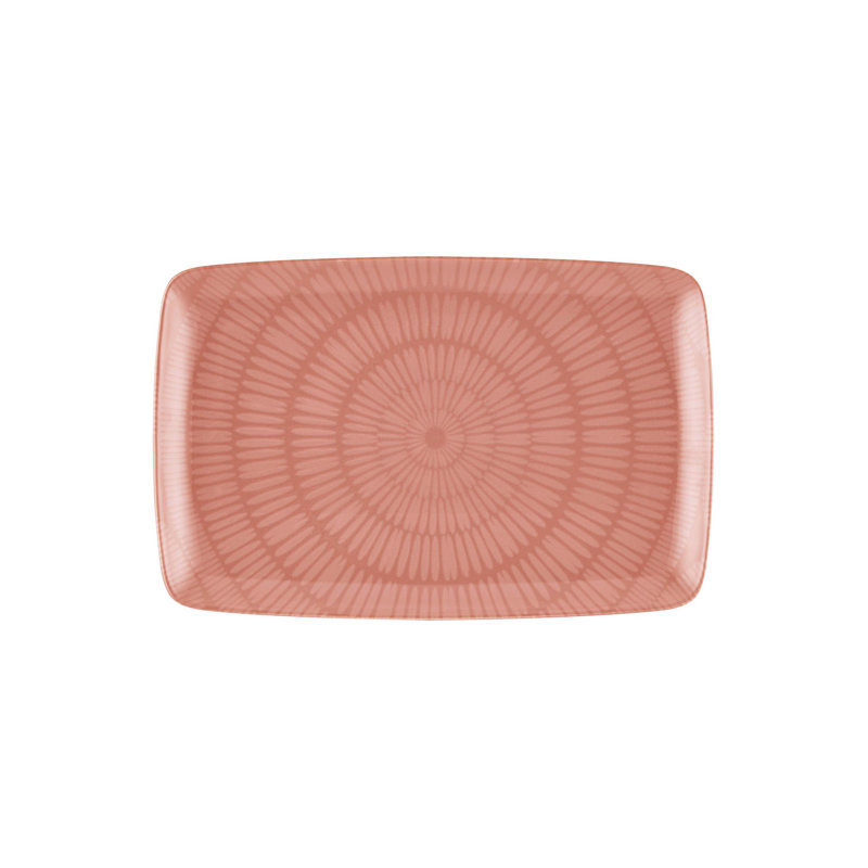 Plateau en céramique couleur saumon, 9,8 x 13,4 x 0,4 po | 100% céramique de haute qualité, durable et élégante | Parfait pour servir, recevoir et décorer la maison | Conception élégante pour des expériences culinaires modernes