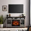 Meuble télé 55 po avec foyer électrique KD, gris délavé-4490323