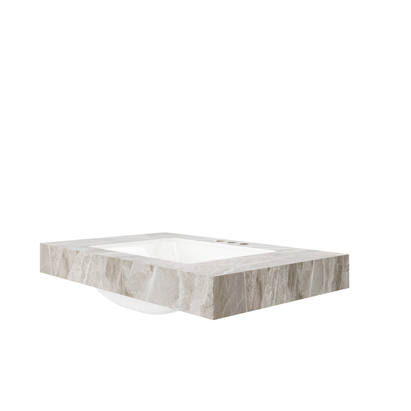 Lavabo en céramique 36 po gris clair et encastrable 36 po, sans armoire, sans robinet ni drain, convient aux meubles-lavabos TILLEY, YOLAN, etc.