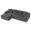 Modern Oversized Corner Sofa L-Shaped Corduroy Sofa With Storage Pockets -1513385609-1513385608