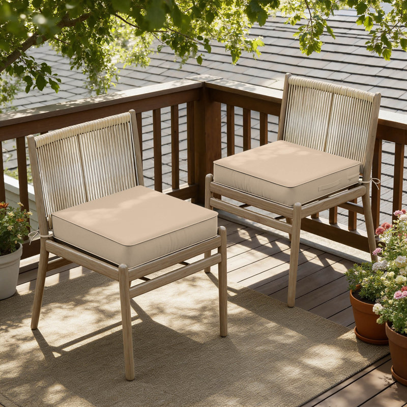 Coussins de chaise d'extérieur pour l'extérieur, coussins de chaise de patio résistants à l'eau avec poignée et fond antidérapant
