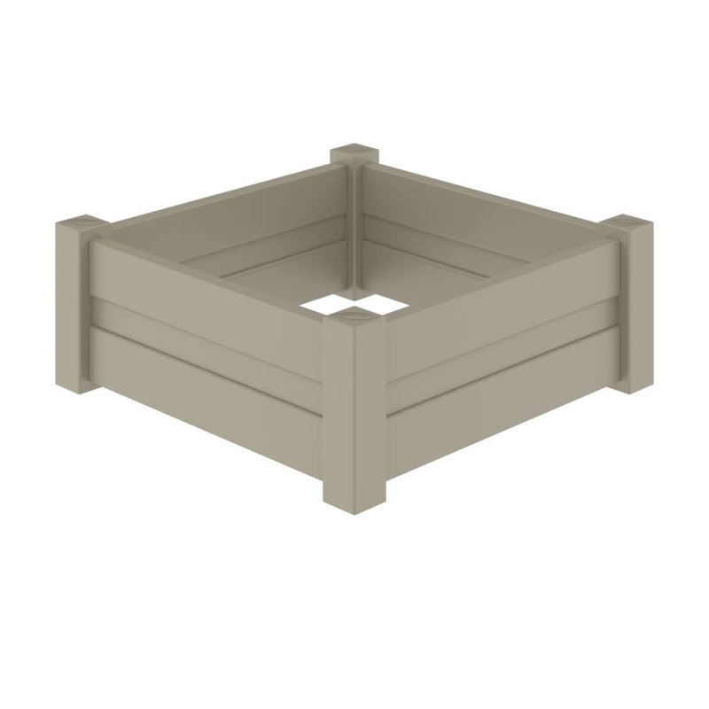 Clay Square Vinyl Raised Garden Bed for Outdoor Yard