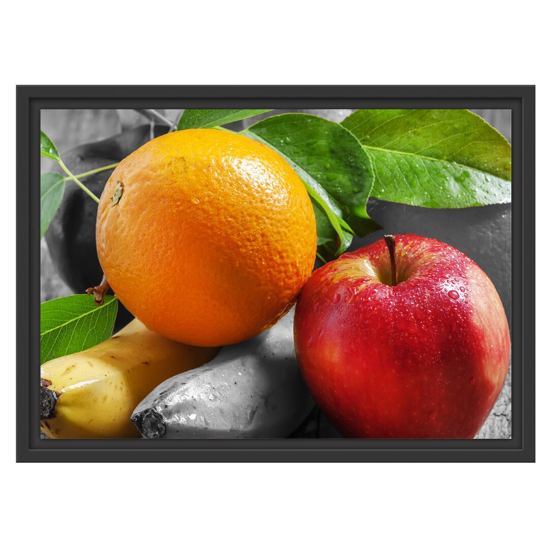 Gerahmtes Wandbild Apfel Banane Orange und Co.