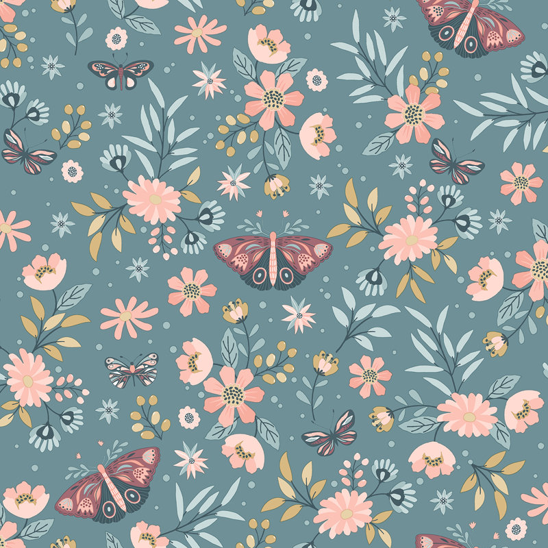 Papier peint Whimsical Meadow, Vert