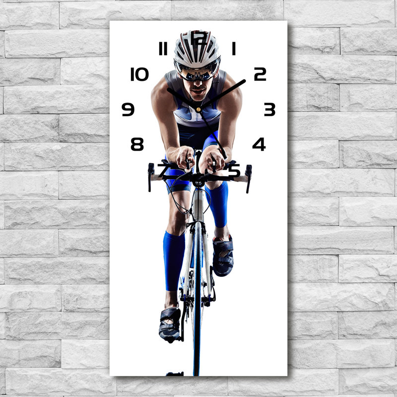 Inko Glass Wall Clock, Blue/Black