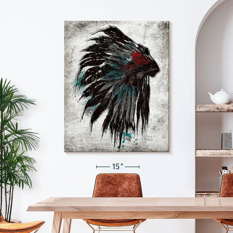 American American Feathered, couvre-chef sur toile, H 45 po x l 36 po x P 1,25 po