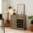 Farmhouse Liquor Cabinet Bar Cabinet With 2 Drawers, Wine Bar Cabinet With Removable Wine Racks Storage Shelves, Cupboard For Kitchen, Dining Room, Gray Wash L39.37''*W15.7"*H34.65"