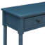 Console, bleu marine foncé, design rétro, deux tiroirs, tablette, bois de pin massif, console compacte pour études, teinte marine, aspect traditionnel avec tiroirs et bois de présentation, rangement spacieux, convient