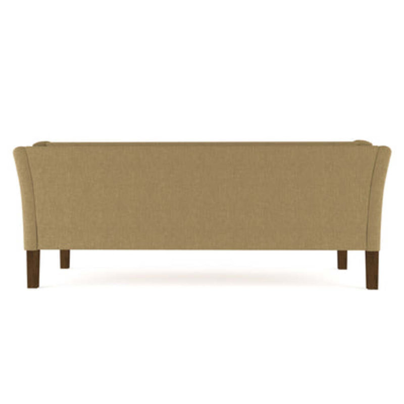 Charlton Flared Shelter-Arm Sofa, 31" H x 72" W x 33" D, Dark Brown, Box Weave Linen Marzipan