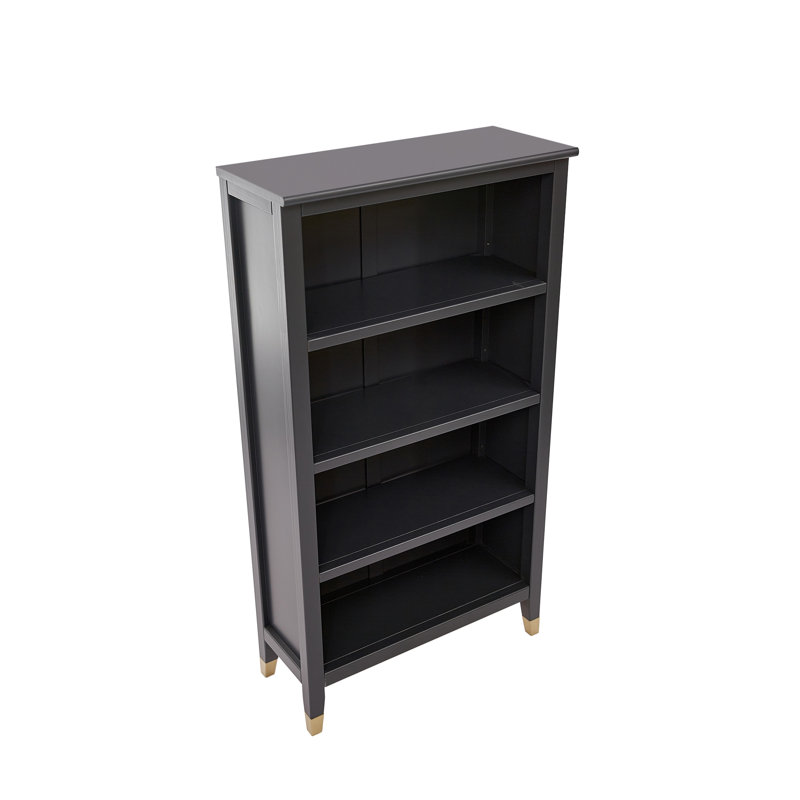 Bookcase, (4 Shelves) 50" H x 27" W x 12" D, Dark Gray