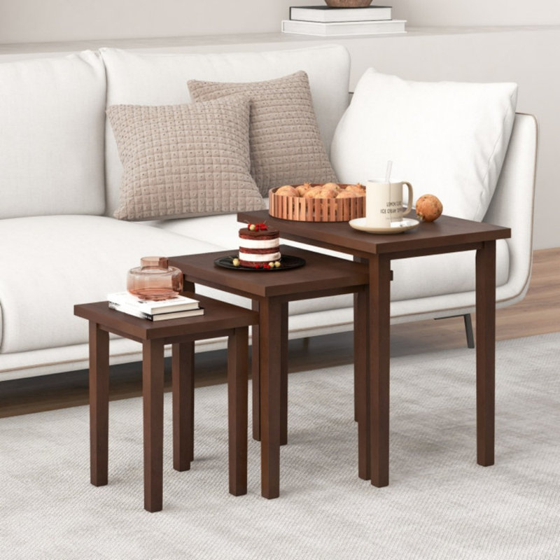 Ensemble de tables d'appoint 3 pièces Farmhouse, Noyer